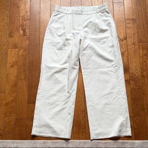 Abercrombie High-Waist Wide Leg Trousers - White